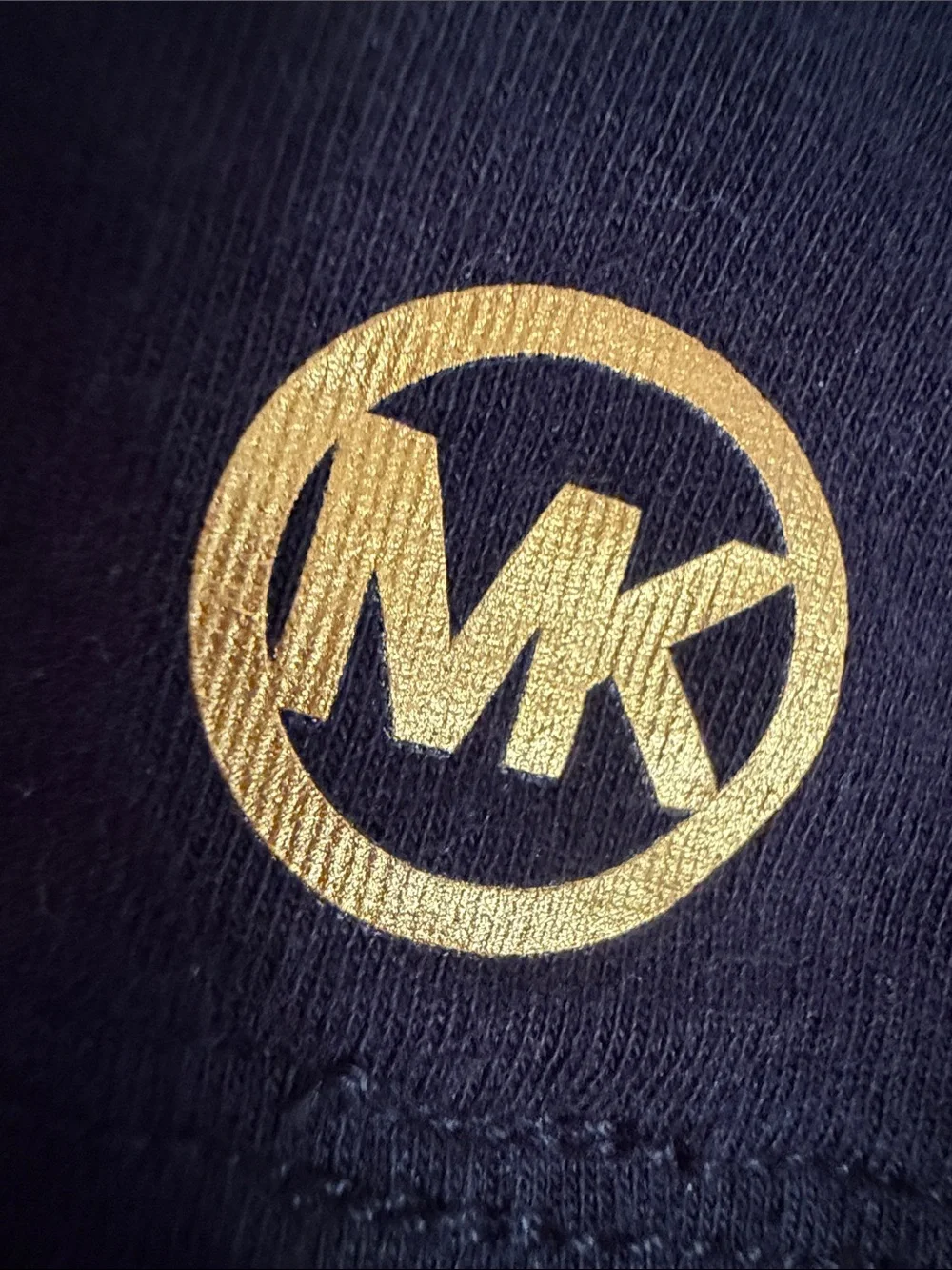 Michael Kors Black Short Sleeve Zip Polo Top with Gold Pull